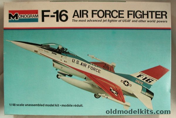Monogram 1/48 General Dynamics F-16 Falcon with Diorama Instructions - White Box Issue, 5401 plastic model kit